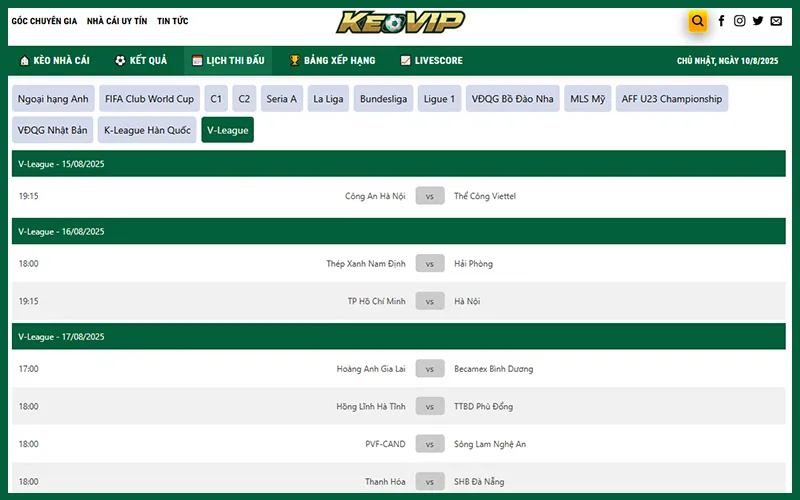 Lịch thi đấu V.League 2025, sắp xếp khoa học 