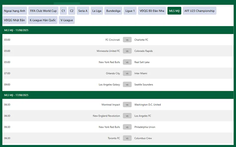 Xem lịch thi đấu bóng đá chi tiết, nền tảng tra cứu kèo uy tín
